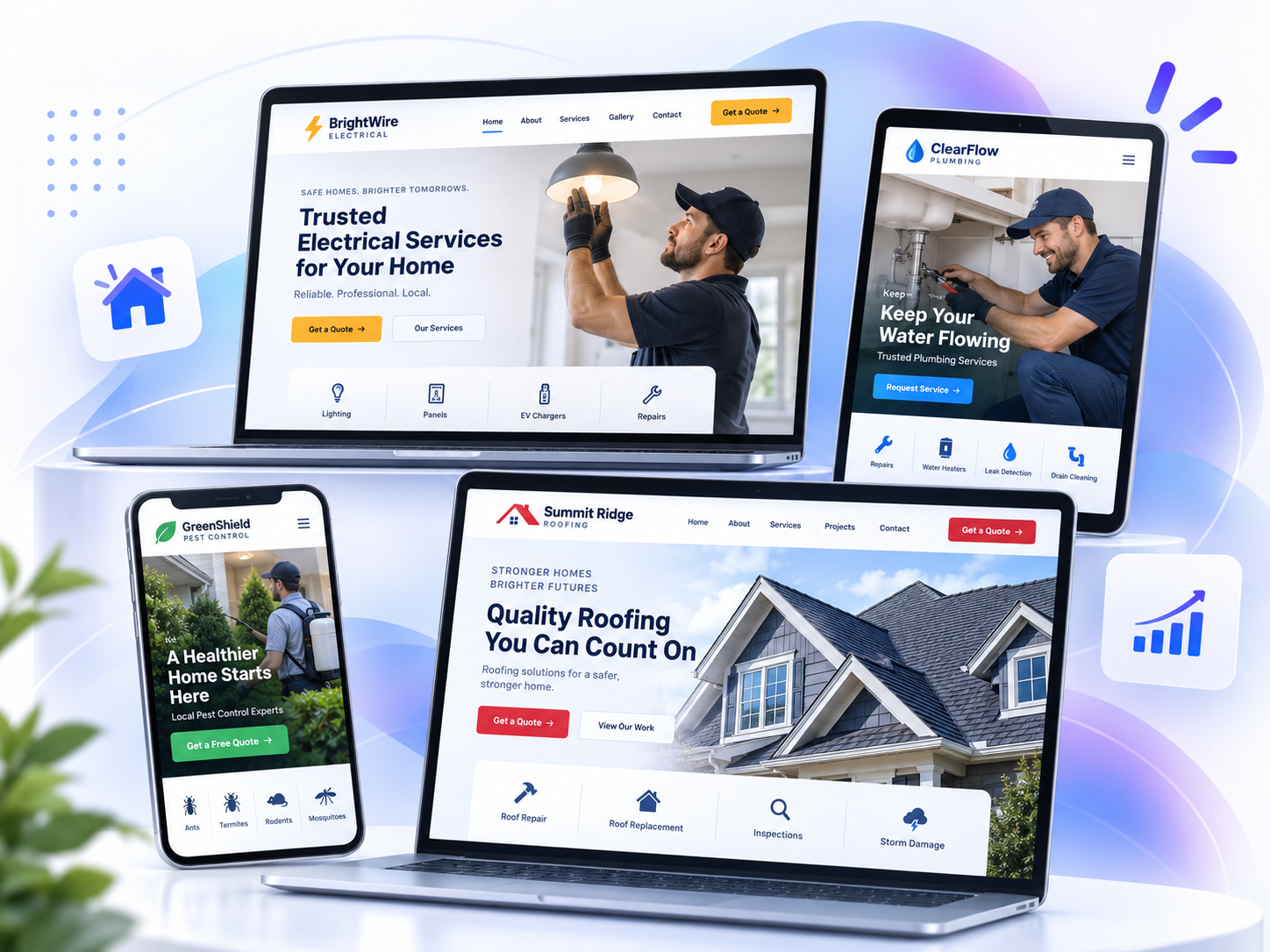 Professional website design for reputable local home service businesses